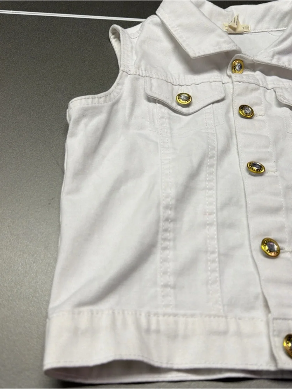 One Step Up Girls‎ Medium Denim Vest White Size Great Condition